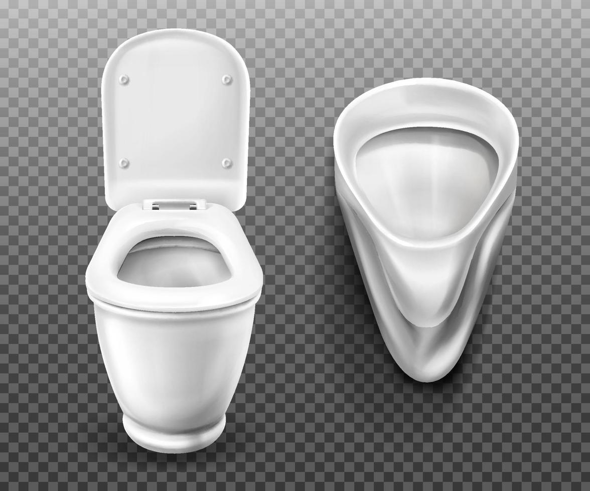 Toilettenschüssel und Urinal für moderne Männertoiletten vektor