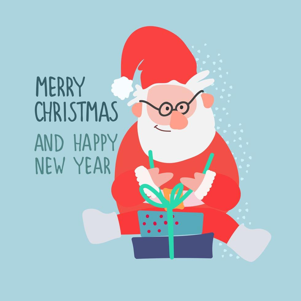 jul hälsning kort design mall. glad jul, järnek glad, gläfsande ny år, hand text vektor
