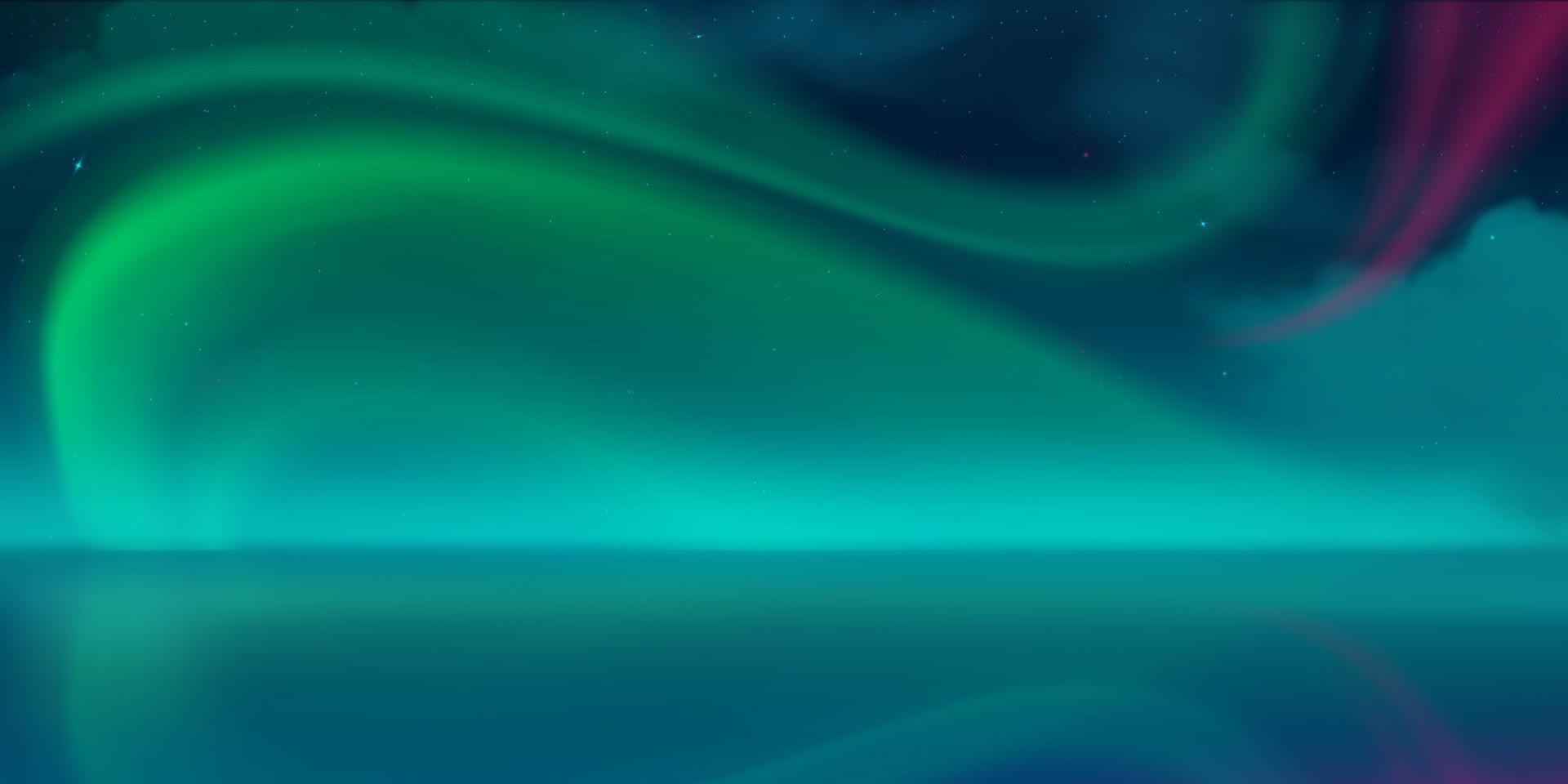 Aurora Borealis, Nordlichter am Nachthimmel vektor