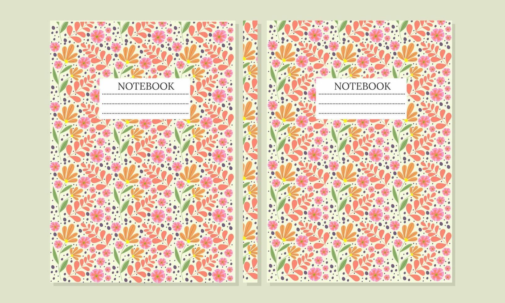 abstrakt botanisk omslag uppsättning. sömlös mönster blommig design. pastell brun bakgrund. storlek a4 för anteckningsböcker, planerare, broschyrer, böcker, kataloger. vektor