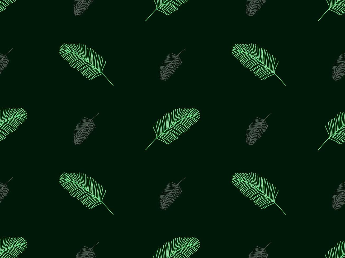 blad tecknad serie karaktär sömlös mönster på grön bakgrund vektor
