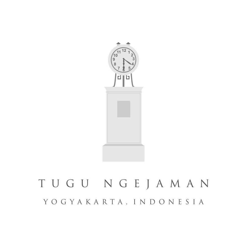 Yogyakarta City Clock oder Ngejaman, Wahrzeichen von Yogyakarta. Kulturerbe-Tourismus in Indonesien. jogjakarta alte gebäudevektorillustration vektor