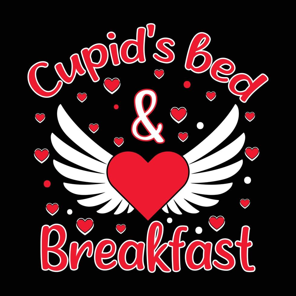 amors bed and breakfast valentinstag t-shirt design vektor