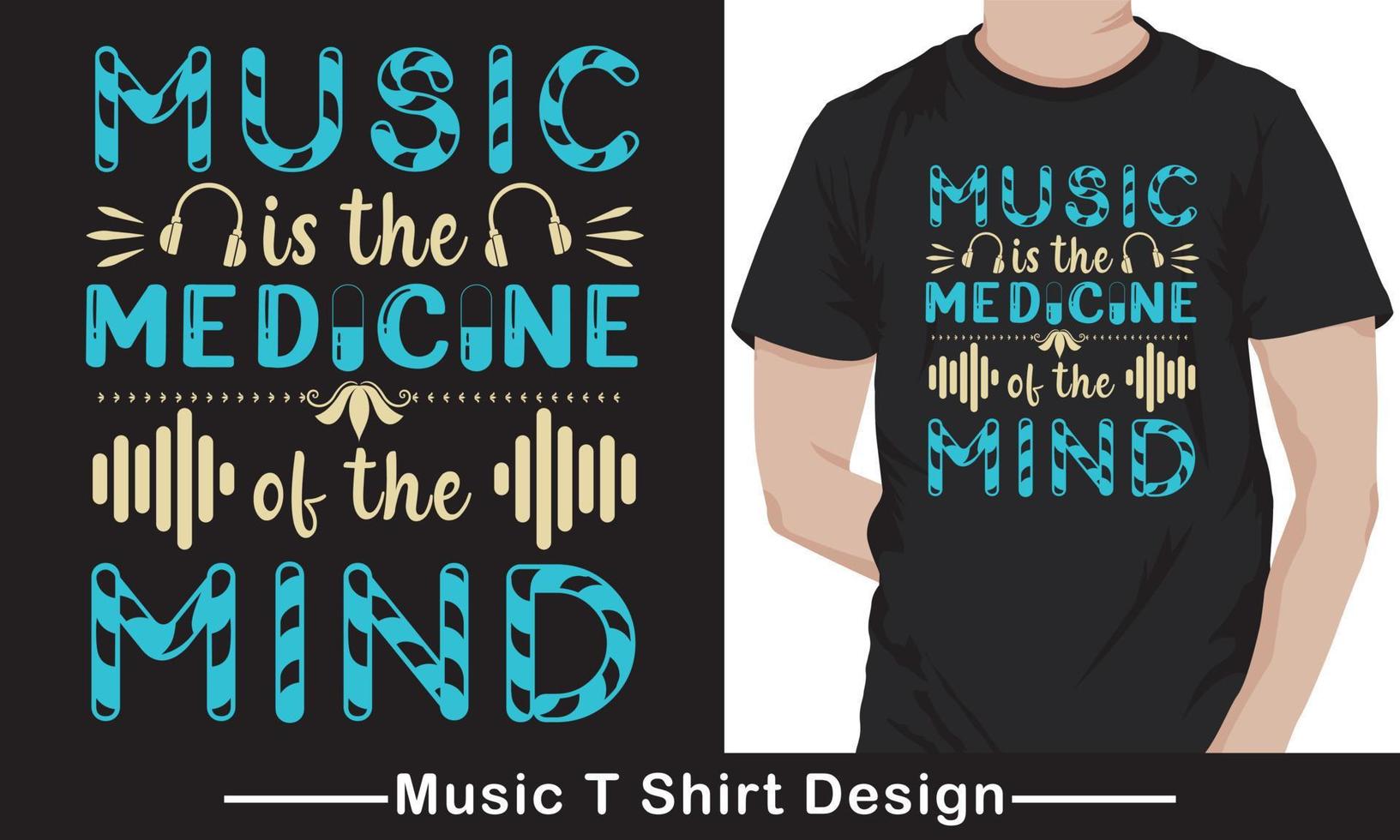 Musik-Typografie-Vektor-T-Shirt-Design. Musik-T-Shirt-Design-Vektor. für T-Shirt-Druck und andere Zwecke. kostenloser Vektor