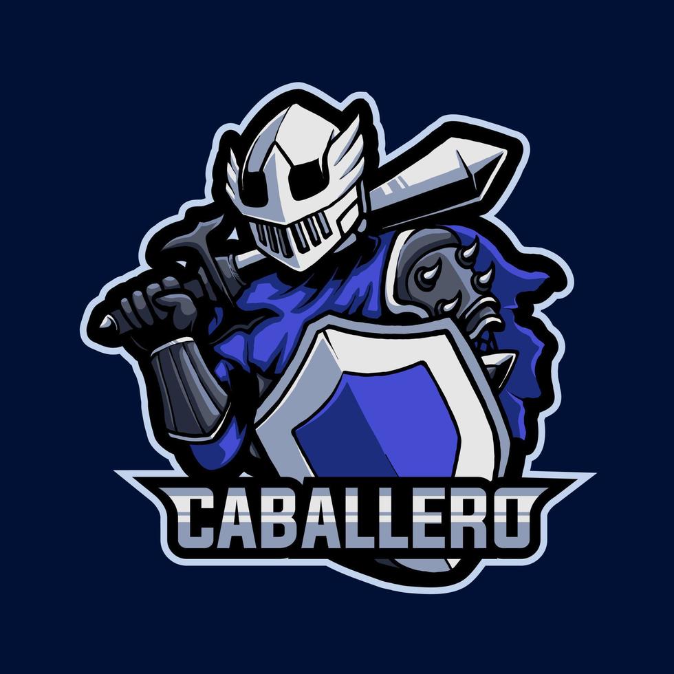 Caballero-Maskottchen-Logo-Gaming vektor