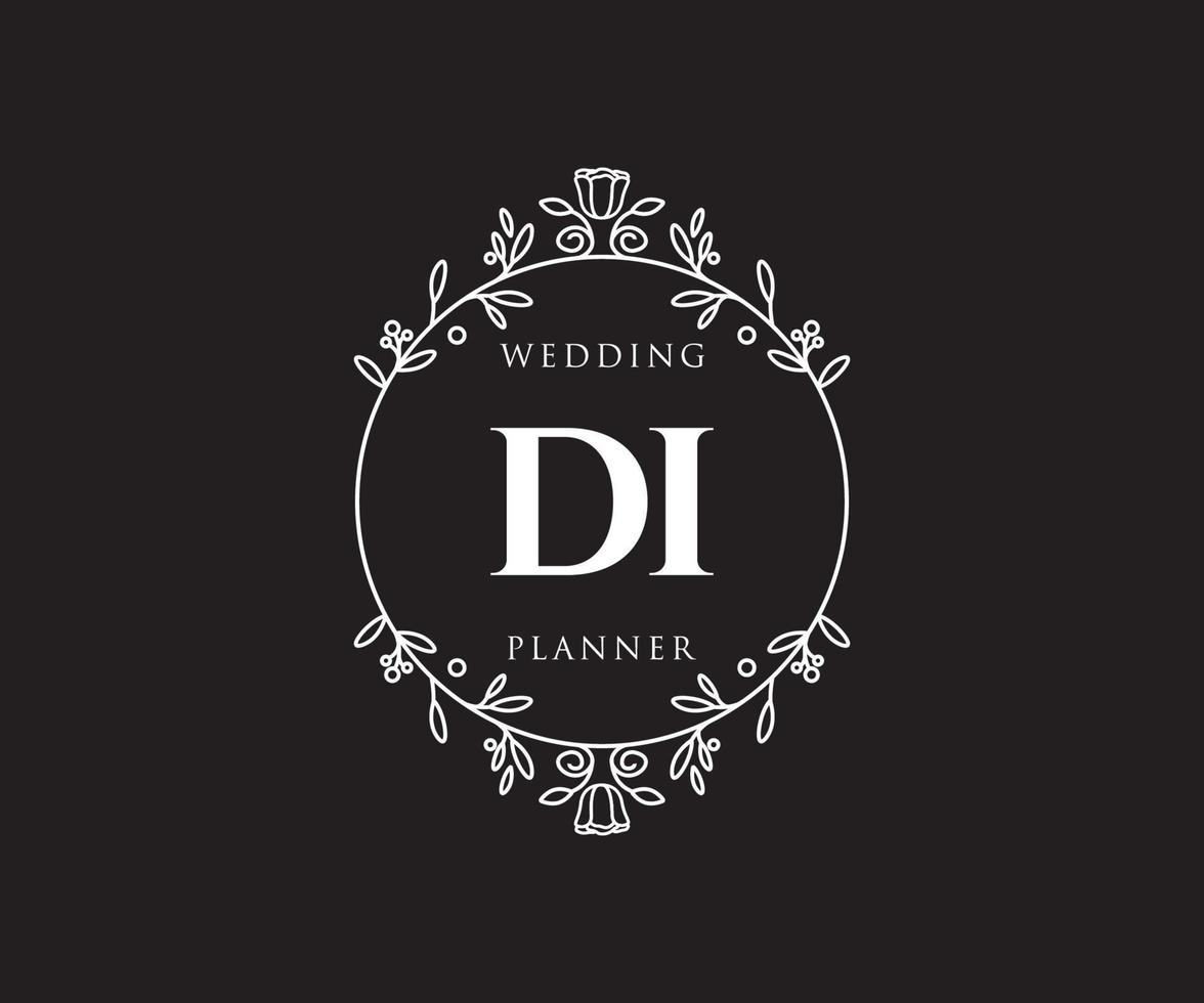 di initialen brief hochzeitsmonogramm logos sammlung, handgezeichnete moderne minimalistische und florale vorlagen für einladungskarten, save the date, elegante identität für restaurant, boutique, café im vektor