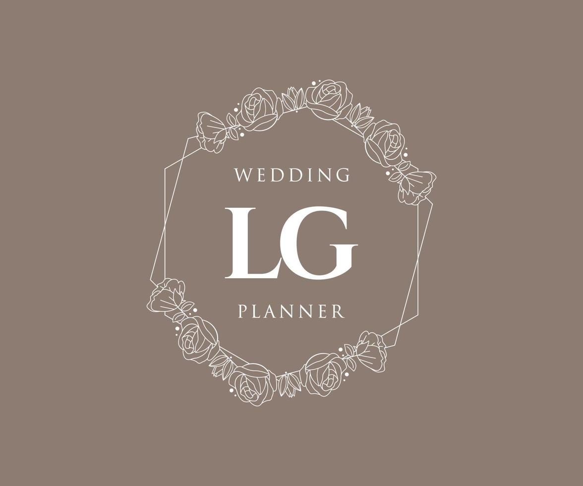 lg initialer brev bröllop monogram logotyper samling, hand dragen modern minimalistisk och blommig mallar för inbjudan kort, spara de datum, elegant identitet för restaurang, boutique, Kafé i vektor