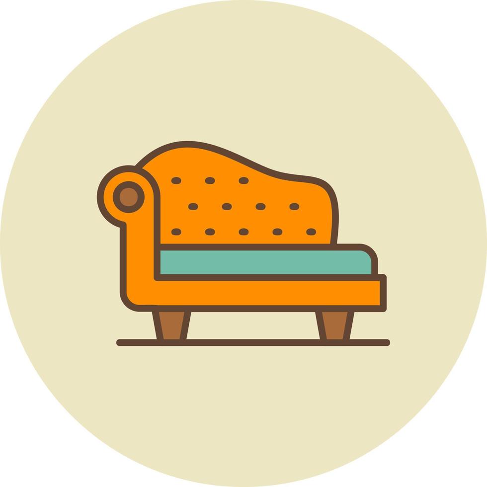 Chaiselongue kreatives Icon-Design vektor