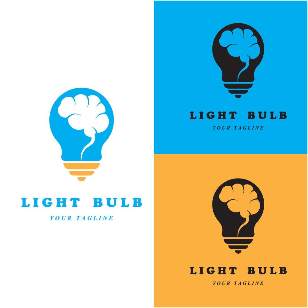 kreativ ljus Glödlampa logotyp och vektor med slogan mall