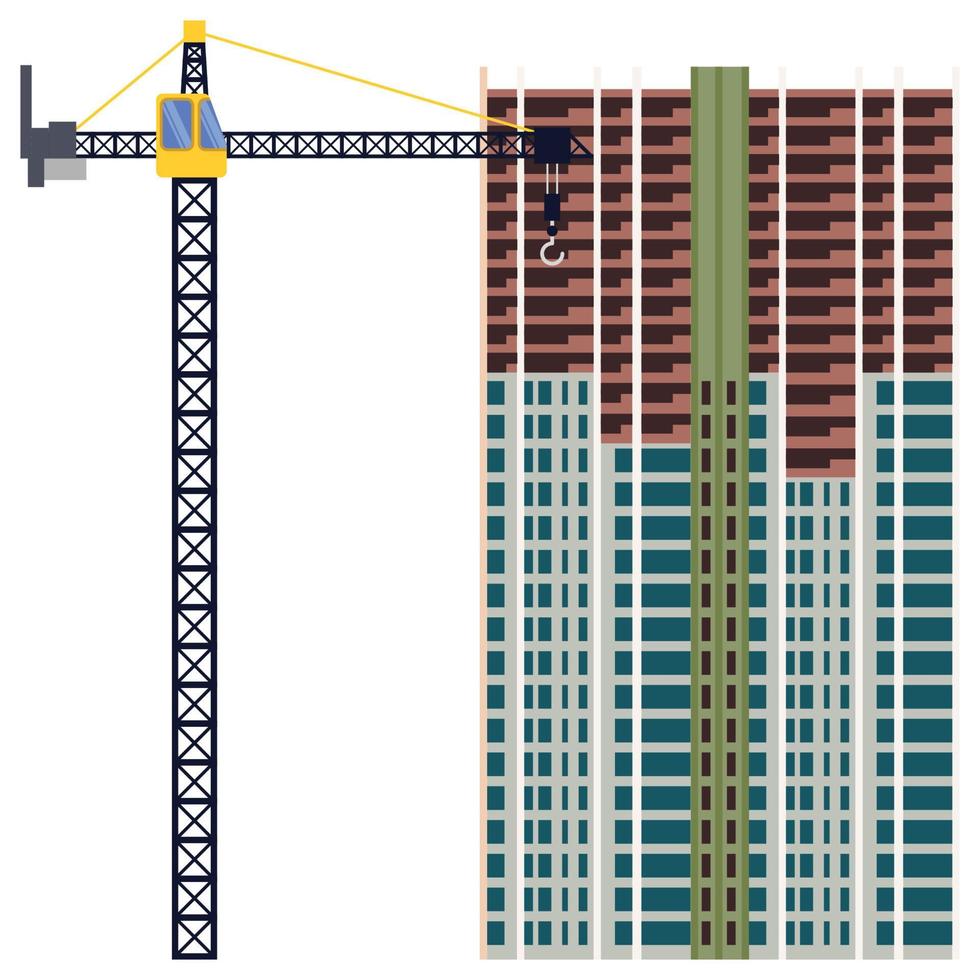 konstruktion byggnad torn kran illustration vektor