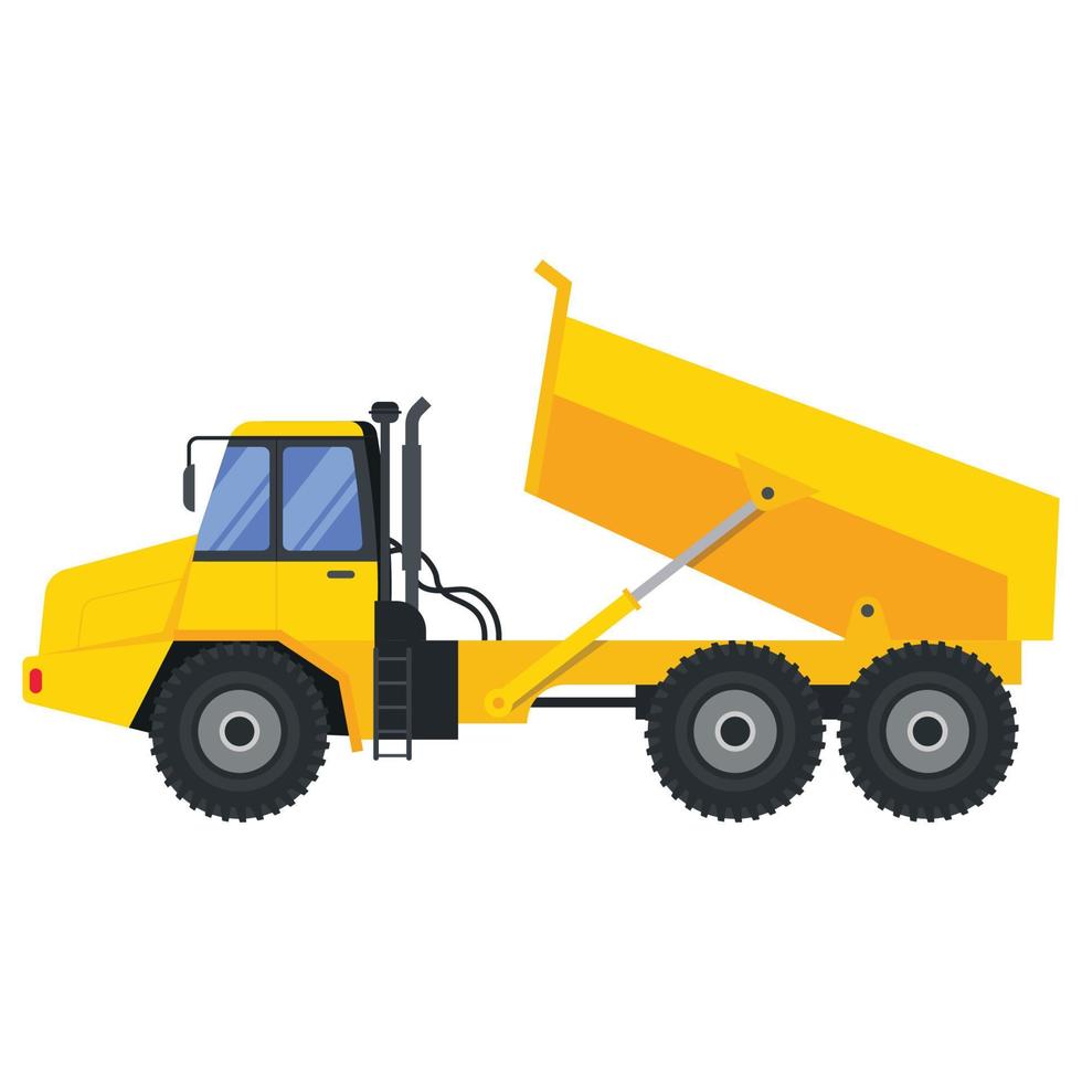 illustration för konstruktion maskineri fordon dumpa lastbil. vektor