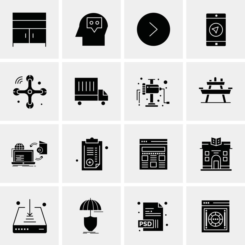 16 universelle Business-Icons Vektor kreative Icon-Illustration zur Verwendung in Web- und Mobilprojekten