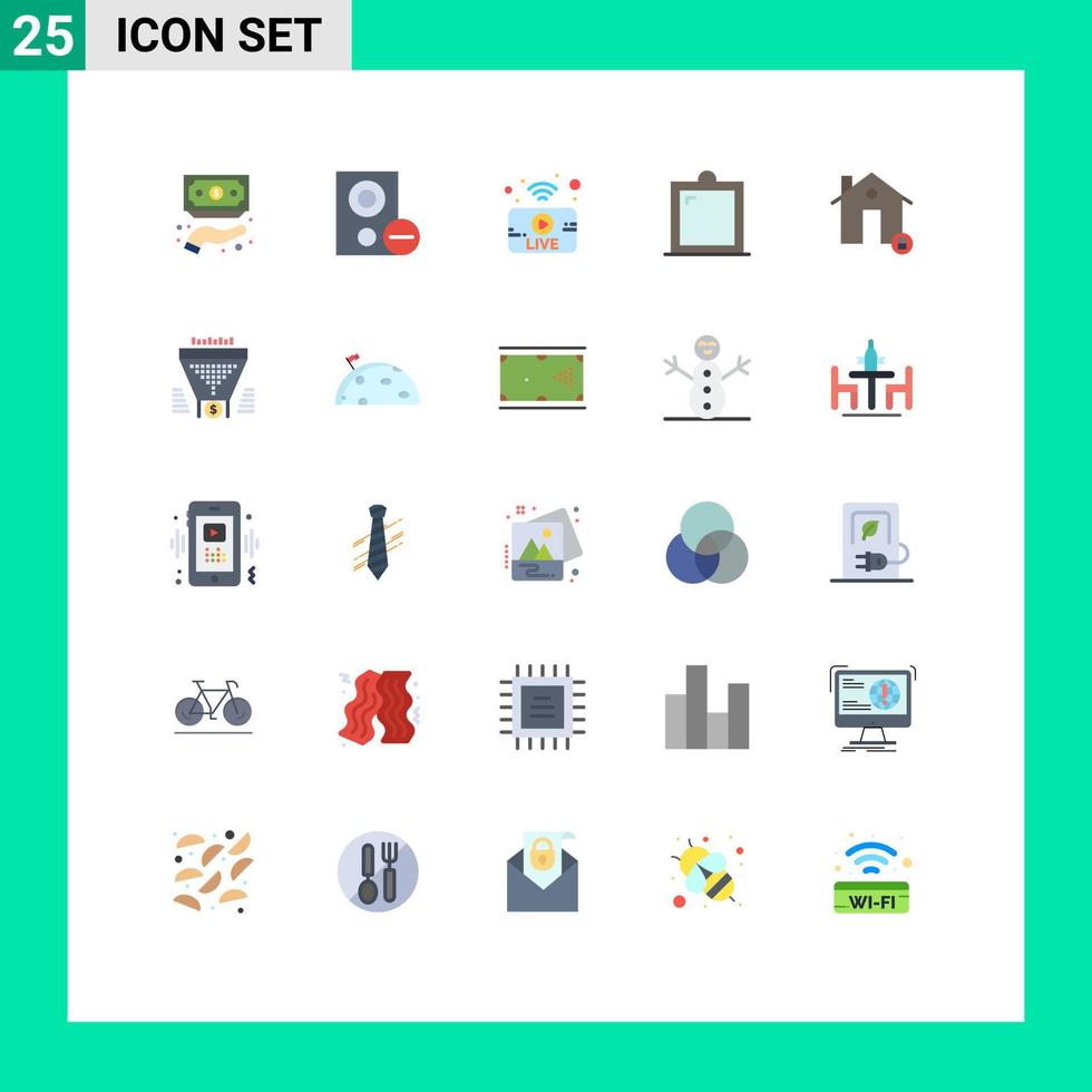 25 tematiska vektor platt färger och redigerbar symboler av fönster möbel hårdvara dekor leva redigerbar vektor design element