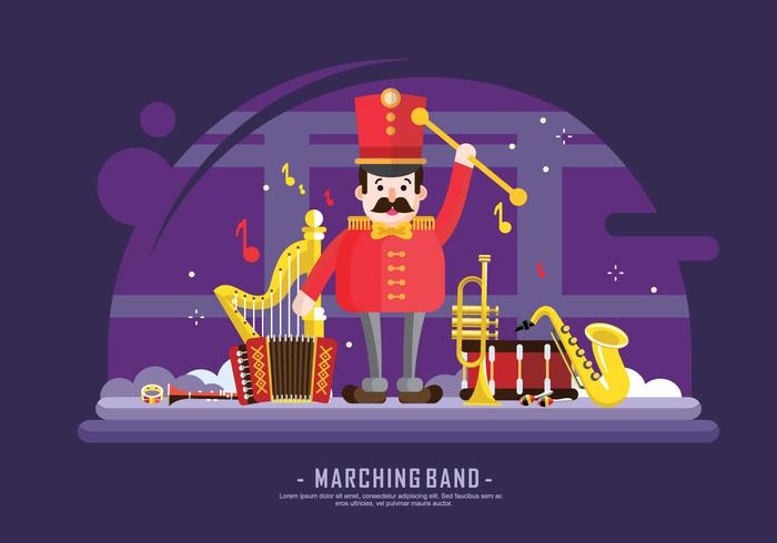 Marching Band Instrument Vektor-Illustration vektor