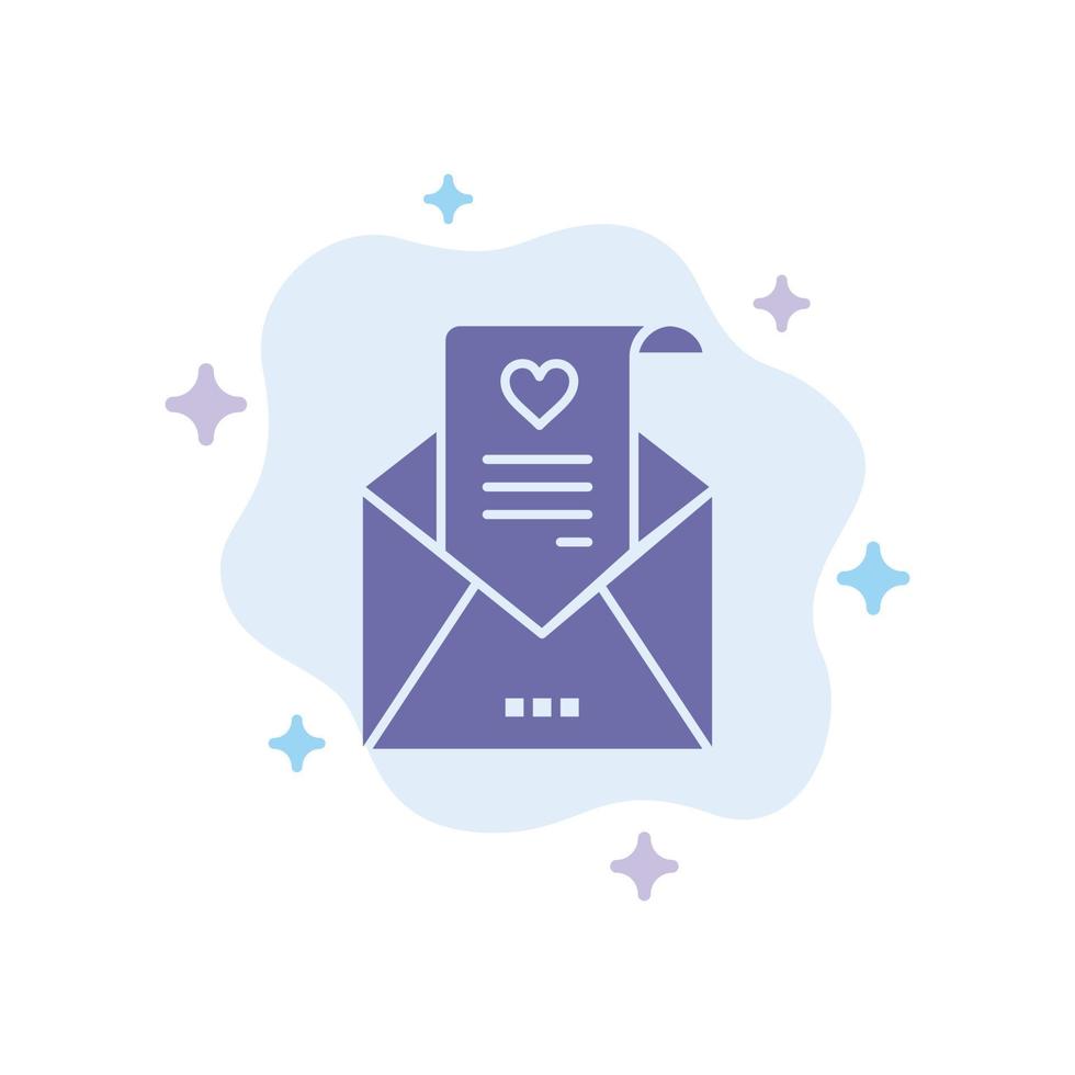 post kärlek brev förslag bröllop kort blå ikon på abstrakt moln bakgrund vektor