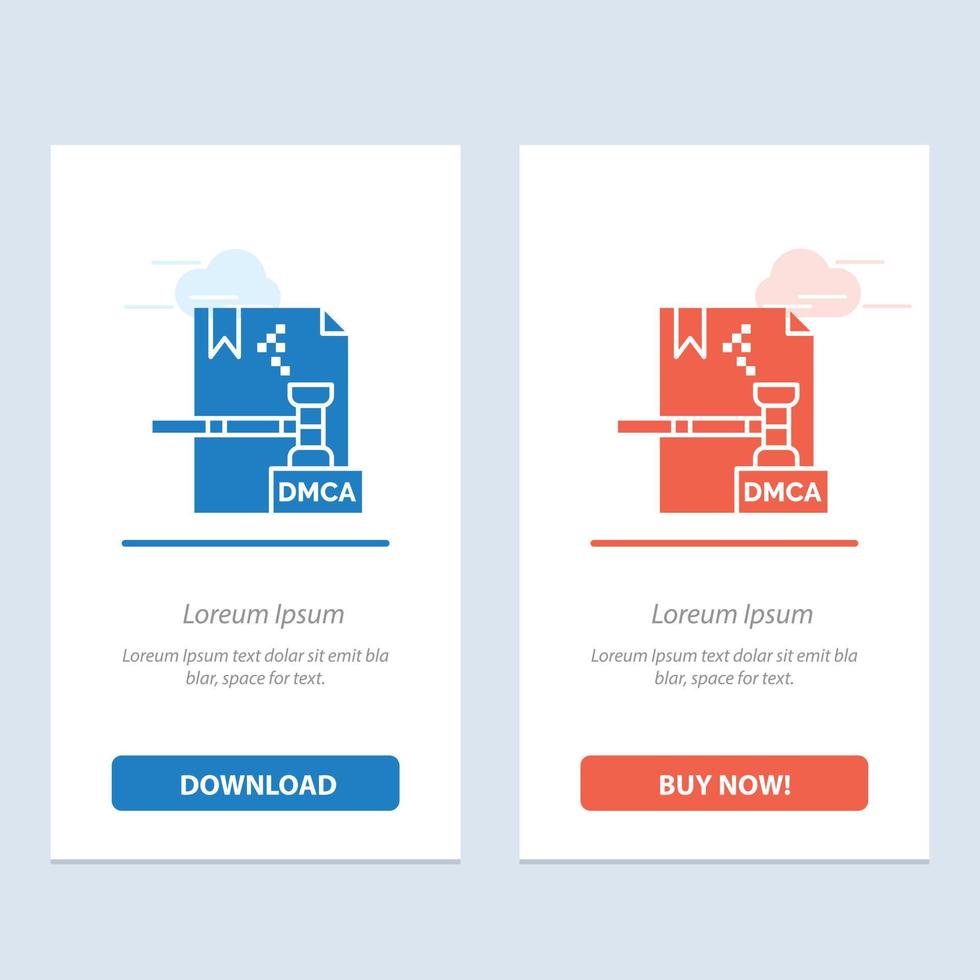företag upphovsrätt digital dmca fil blå och röd ladda ner och köpa nu webb widget kort mall vektor