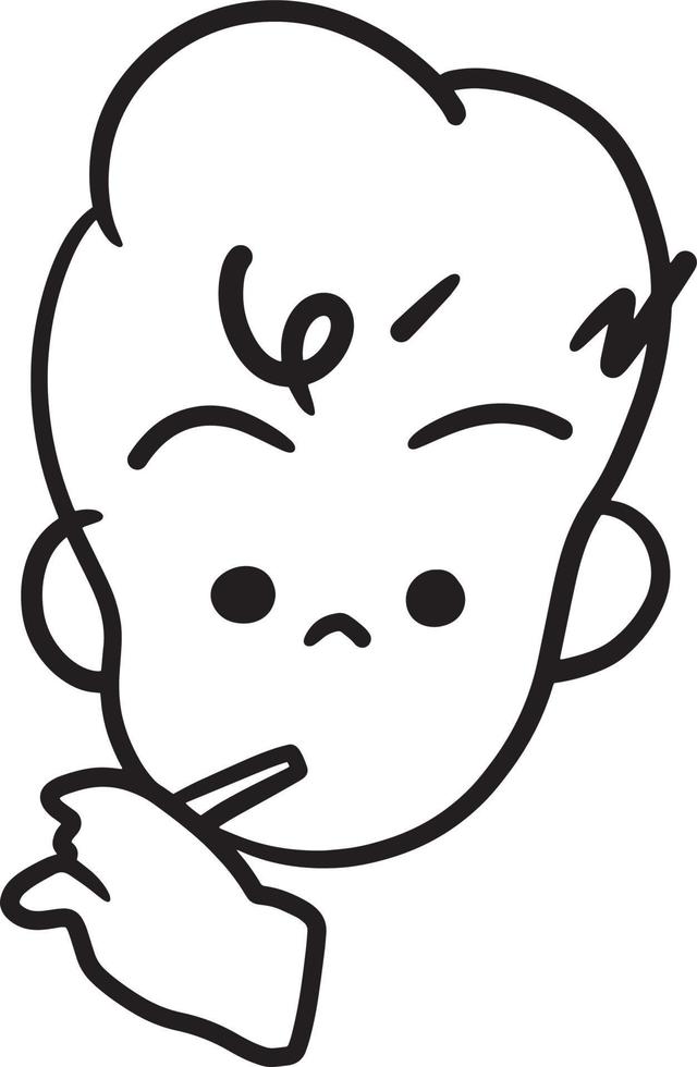 pojke borsta tänder profil logotyp tecknad serie klotter söt anime färg sida söt illustration teckning ClipArt karaktär chibi manga serier vektor