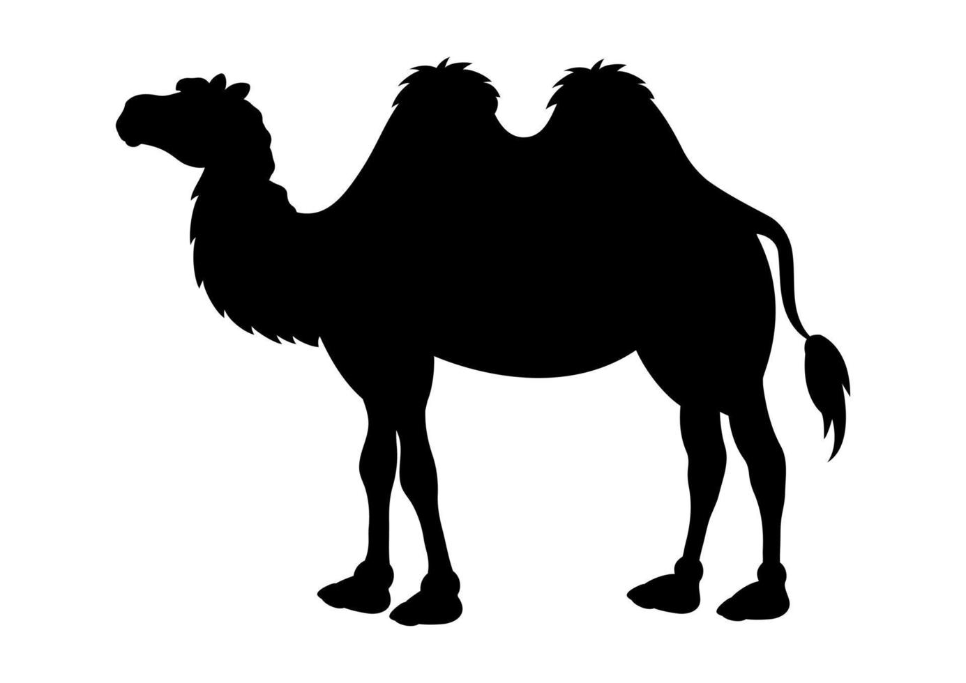 Silhouette eines Kamels. schwarze Kamelsilhouette auf weißem Hintergrund vektor