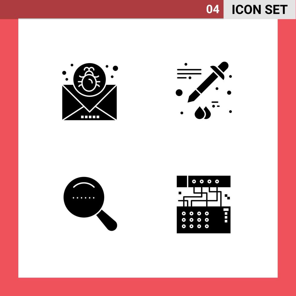 4 kreativ ikoner modern tecken och symboler av ge sig på Sök post dropper analog redigerbar vektor design element