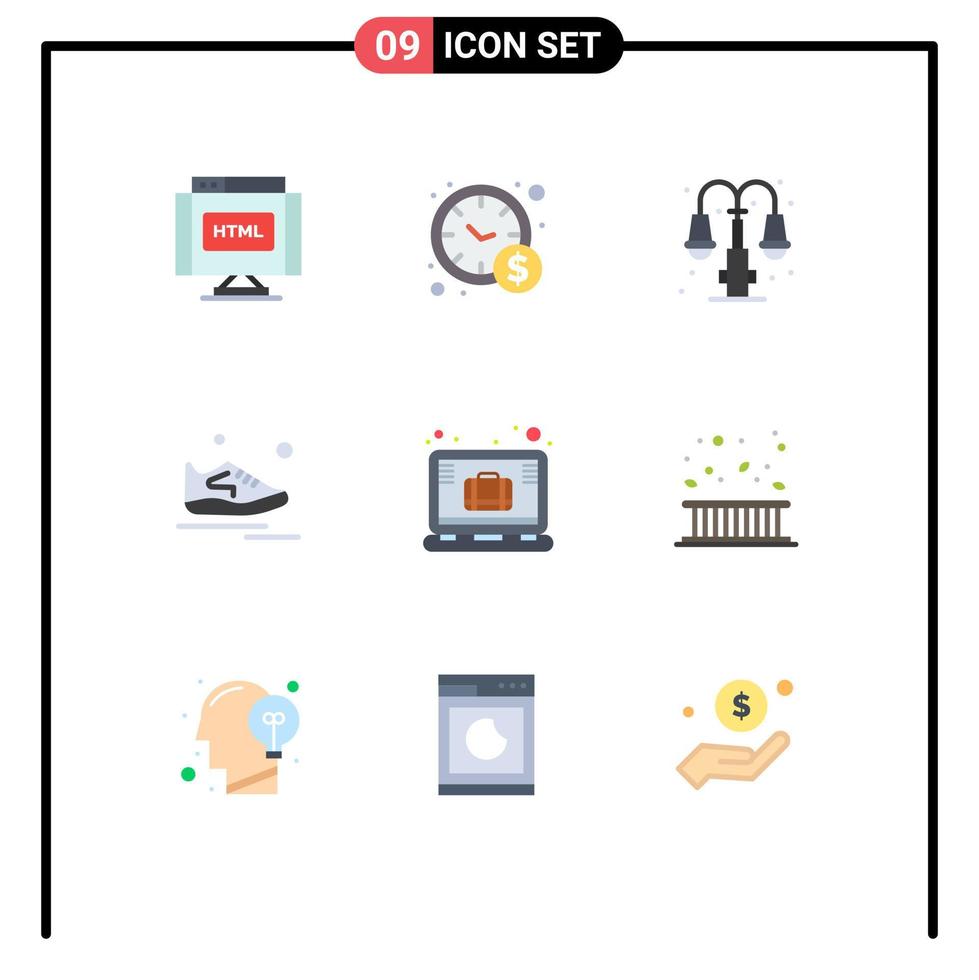 uppsättning av 9 modern ui ikoner symboler tecken för fall man liv löpning sport redigerbar vektor design element