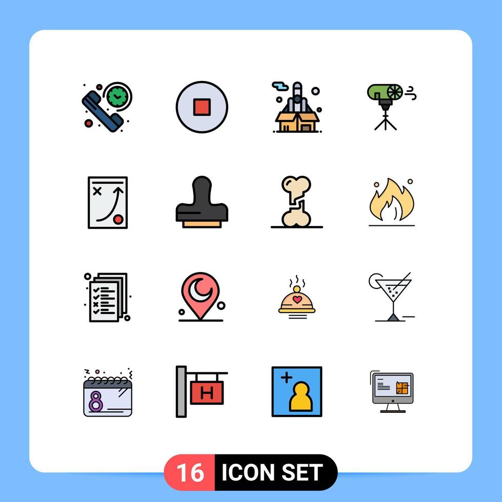 platt Färg fylld linje packa av 16 universell symboler av planera diagram tvinga särskild Foto redigerbar kreativ vektor design element