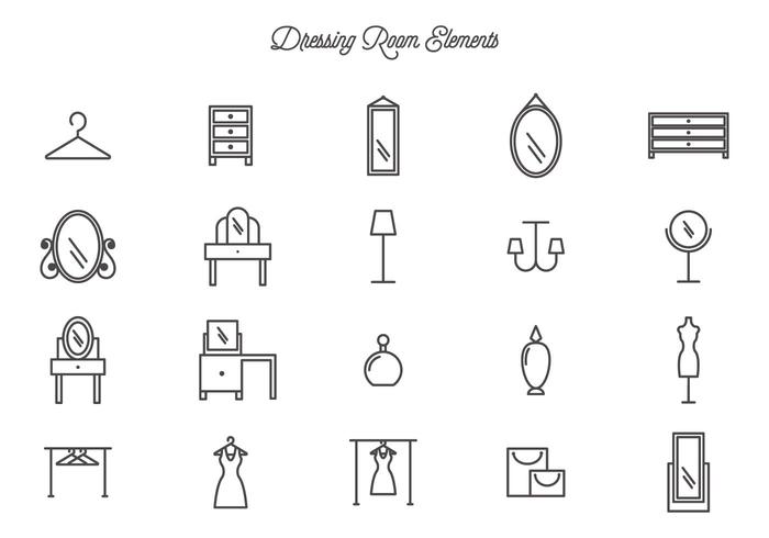 Klädningsrum Vector Ikoner