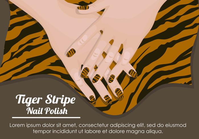 Tiger stripe nagellack mönster vektor