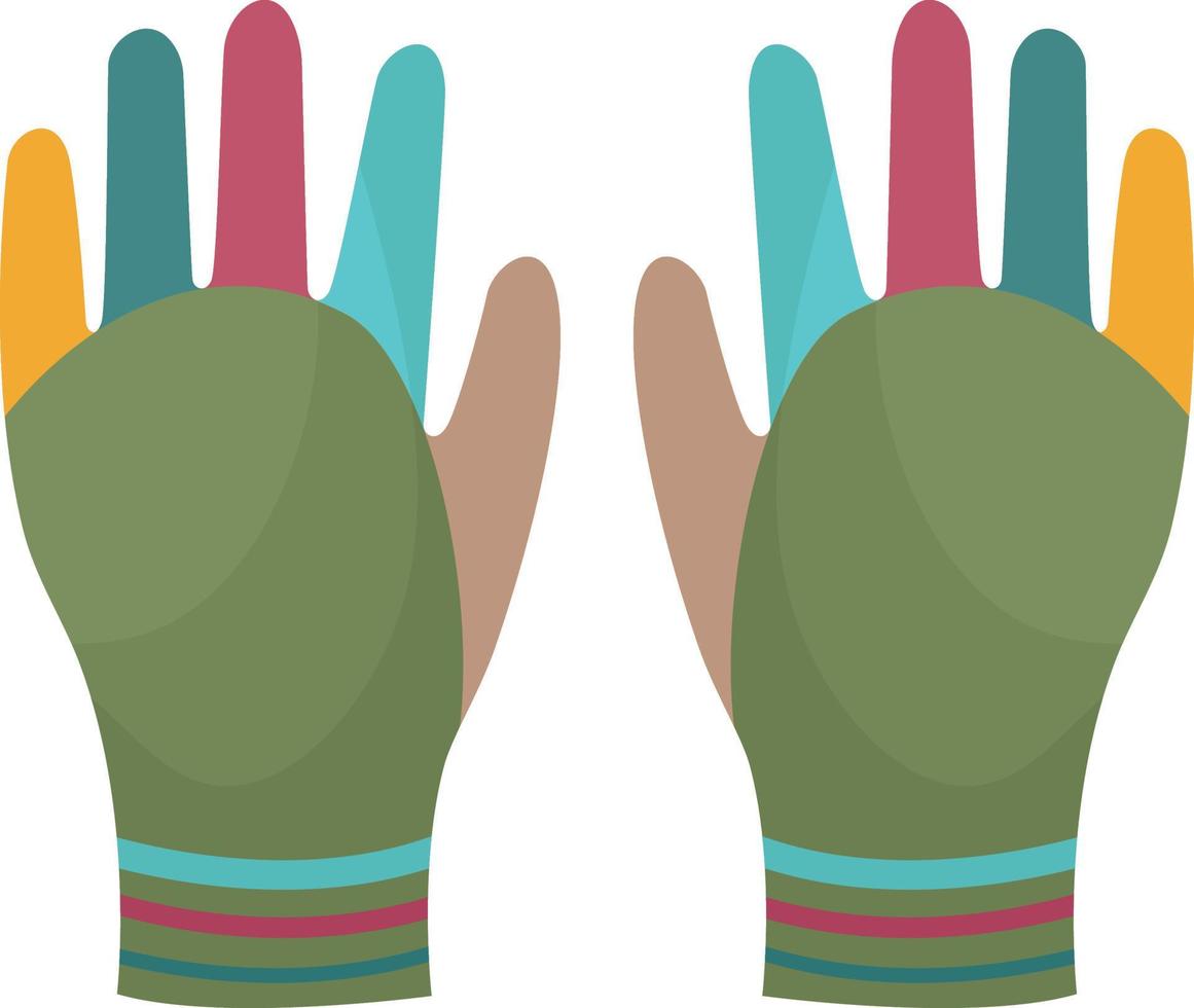 ljus värma flerfärgad handskar. handskar till skydda din händer i kall väder. handskar för trädgårdsarbete. en betyder av skyddande händer. vektor illustration isolerat på en vit bakgrund