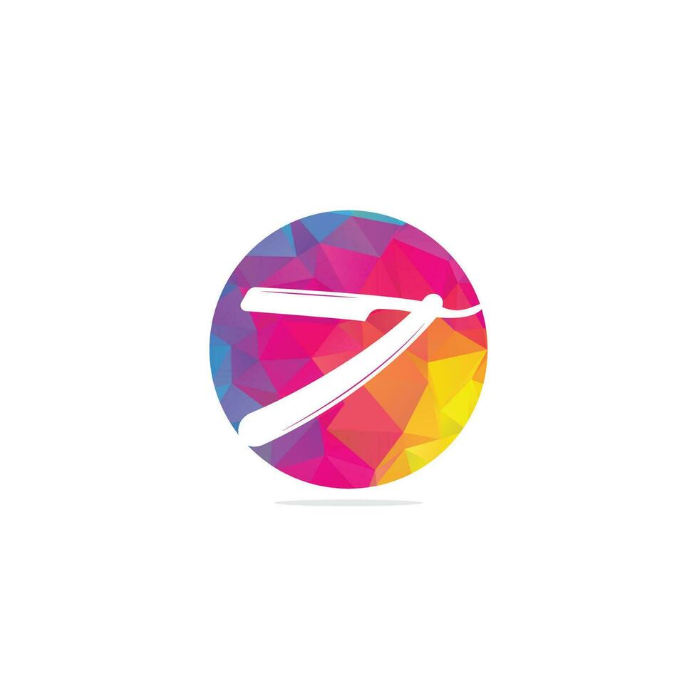Rasierklinge-Symbol-Logo-Design. einfache flache vektorillustration. Friseursalon-Logo, Etikett. friseurladenlogo mit friseurrasierer vektor