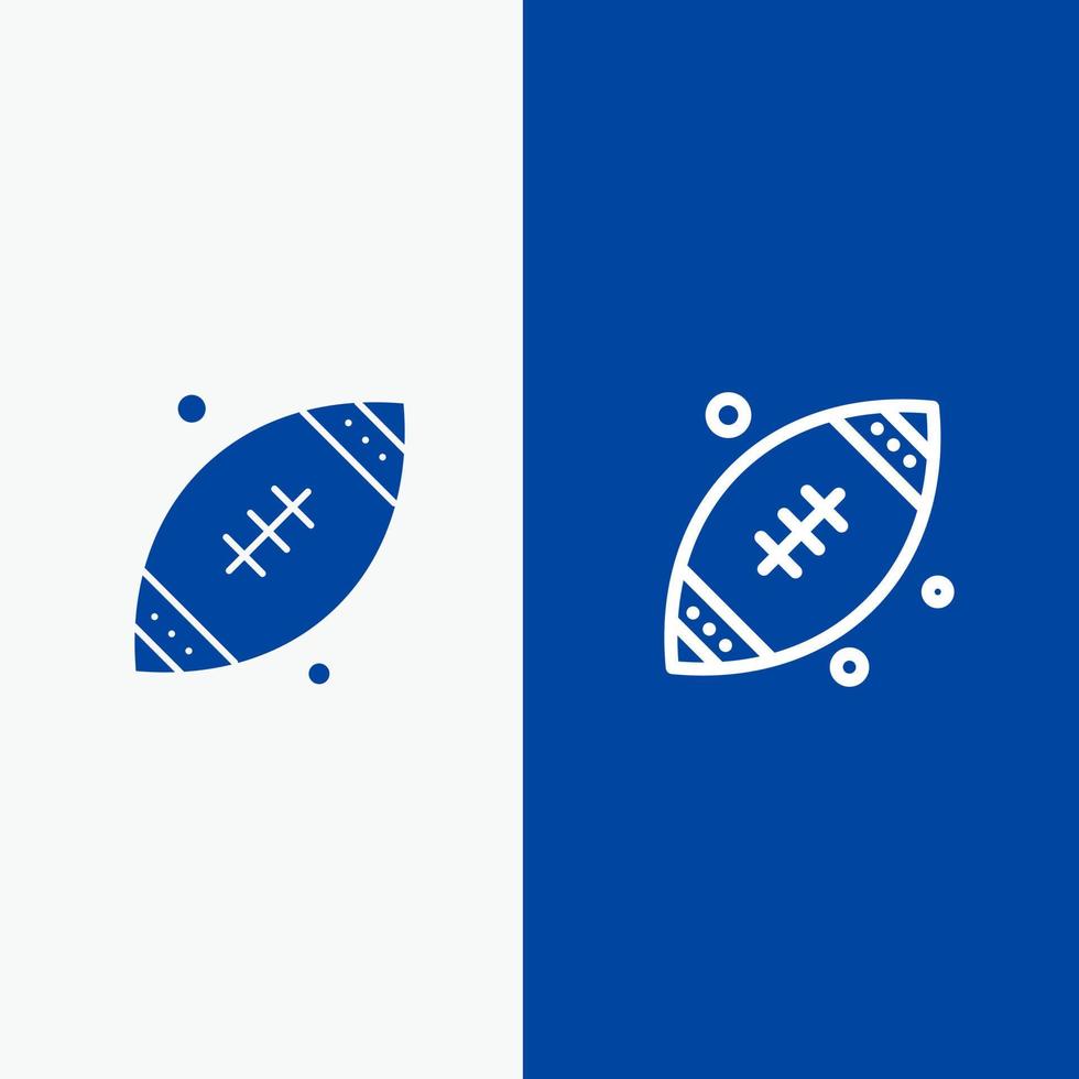 Ball Rugby Sport Irland Linie und Glyphe festes Symbol blaues Banner Linie und Glyphe festes Symbol blaues Banner vektor