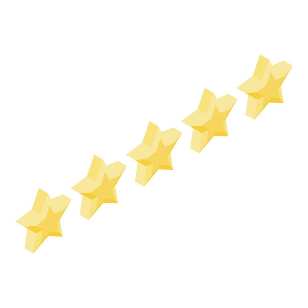 fem stjärnor recension ikon, isometrisk stil vektor