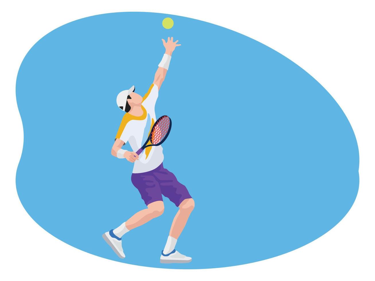 schöne illustration des männlichen tennisspielers vektor