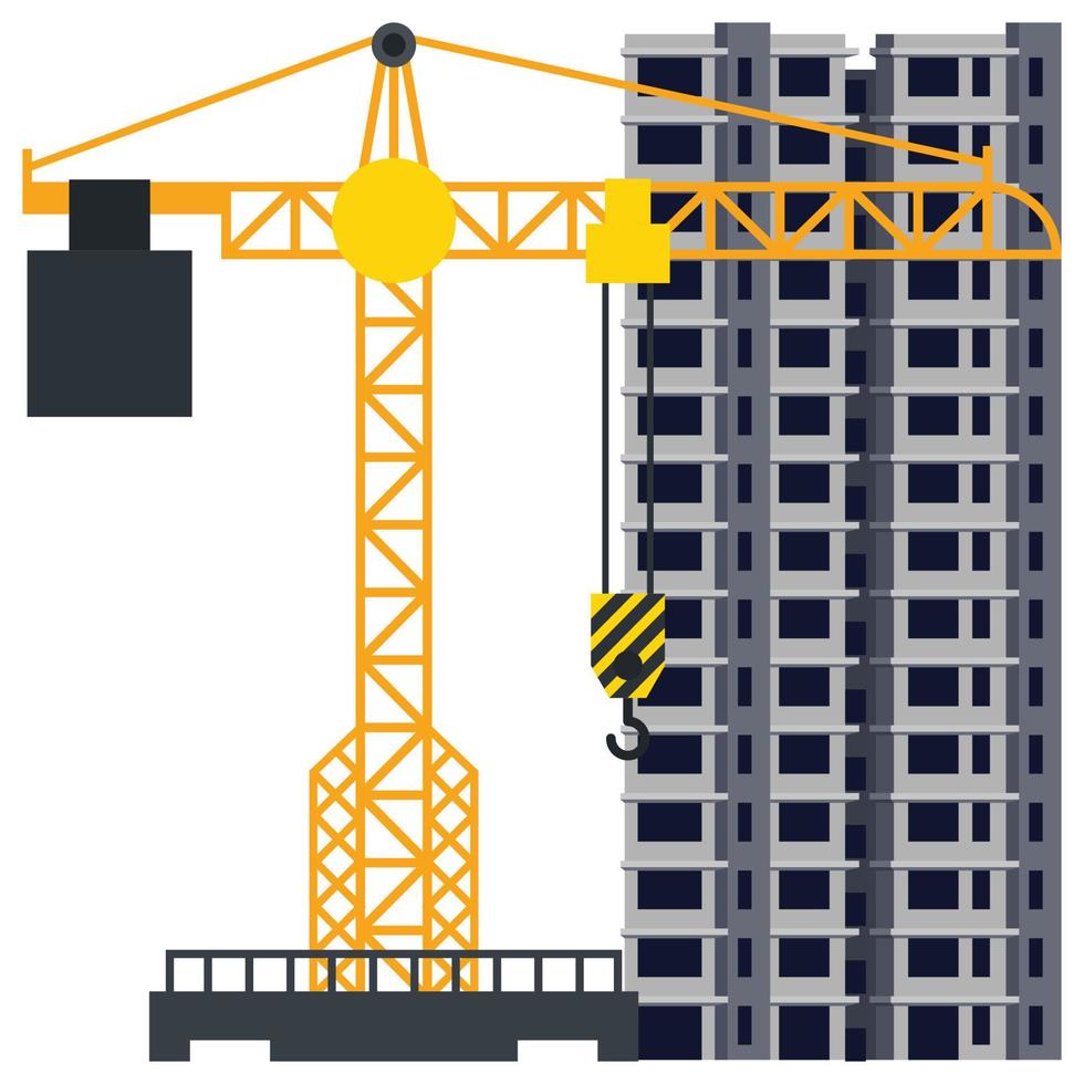 Abbildung des Baugebäudeturmkrans vektor