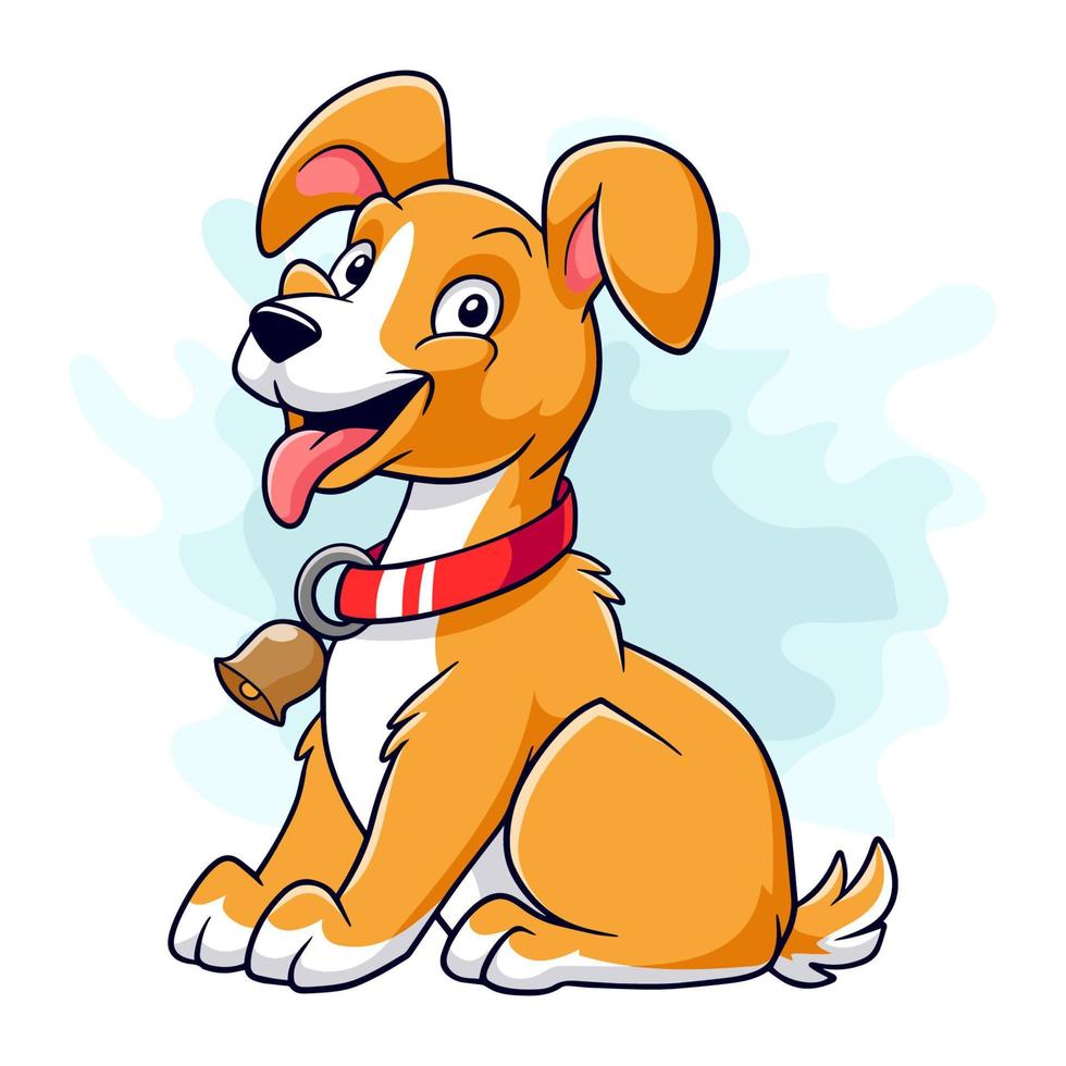 lustiger beagle-hund der karikatur lokalisiert auf weißem hintergrund vektor