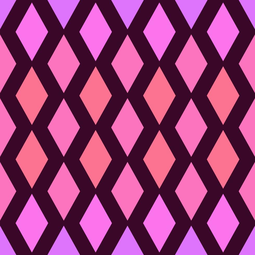 nahtloses geometrisches sich wiederholendes Muster aus rosafarbener Raute auf dunkelbraunem Hintergrund vektor