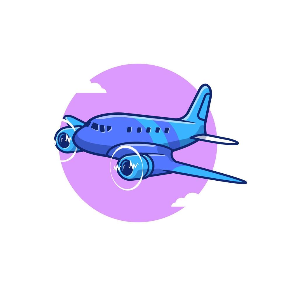 flygplan propeller tecknad serie vektor ikon illustration. luft transport ikon begrepp isolerat premie vektor. platt tecknad serie stil