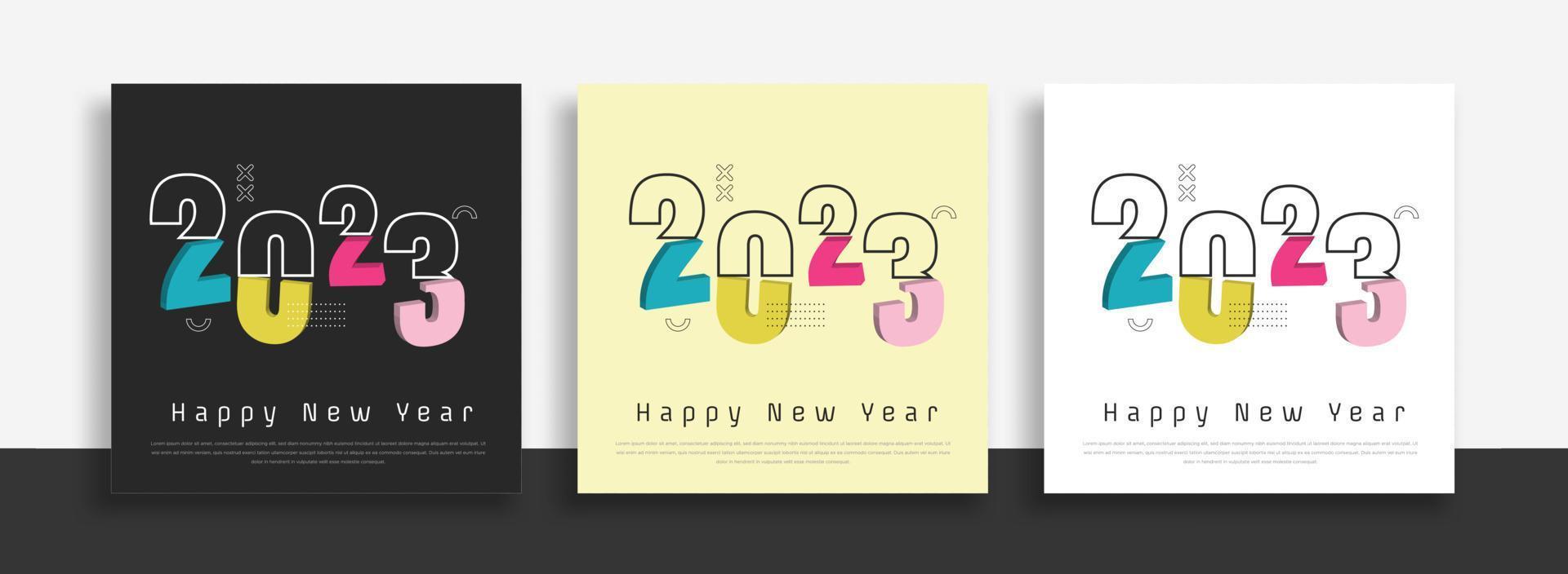 2023 Neujahrsfeier quadratische Banner-Vorlage. Social-Media-Post-Template-Design vektor