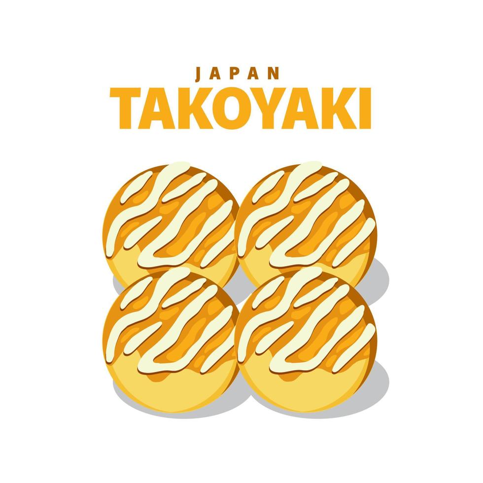 japansk takoyaki mat illustration vektor