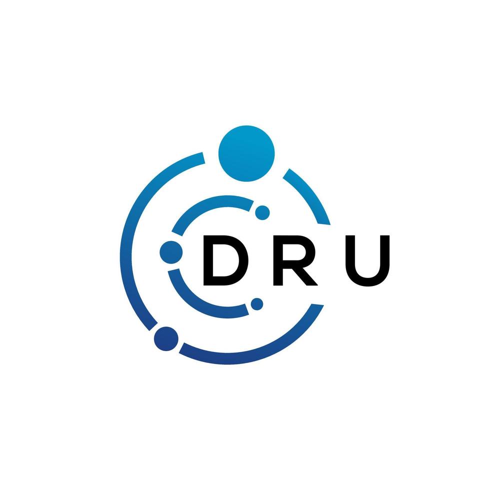 dru-Brief-Logo-Design auf weißem Hintergrund. dru kreative Initialen schreiben Logo-Konzept. dru-Briefgestaltung. vektor