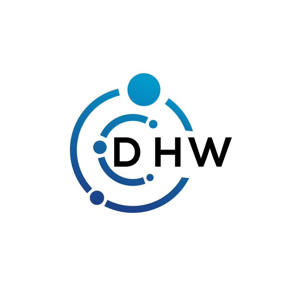 dhw-Brief-Logo-Design auf weißem Hintergrund. dhw kreative Initialen schreiben Logo-Konzept. DHW-Briefgestaltung. vektor