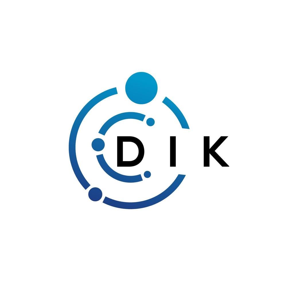 Dik-Brief-Logo-Design auf weißem Hintergrund. dik kreative Initialen schreiben Logo-Konzept. Dik-Buchstaben-Design. vektor