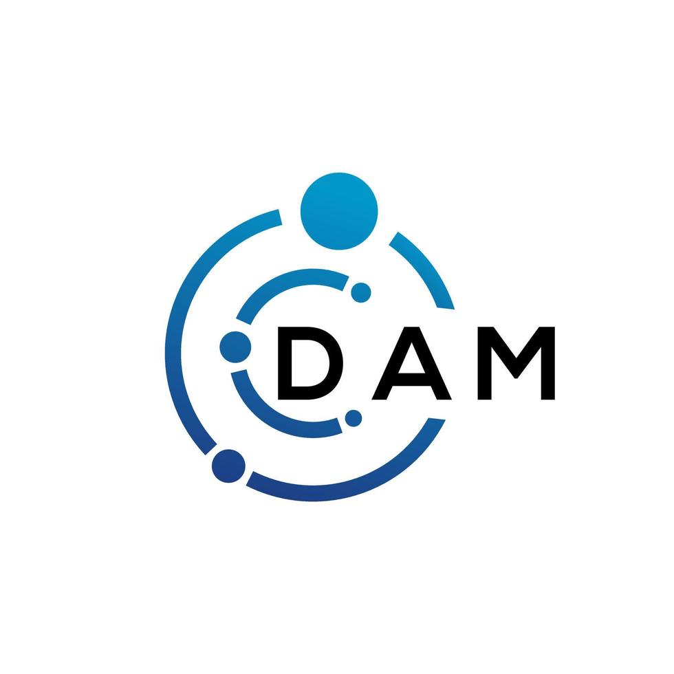 Damm-Brief-Logo-Design auf weißem Hintergrund. dam kreative initialen schreiben logokonzept. dam Briefgestaltung. vektor