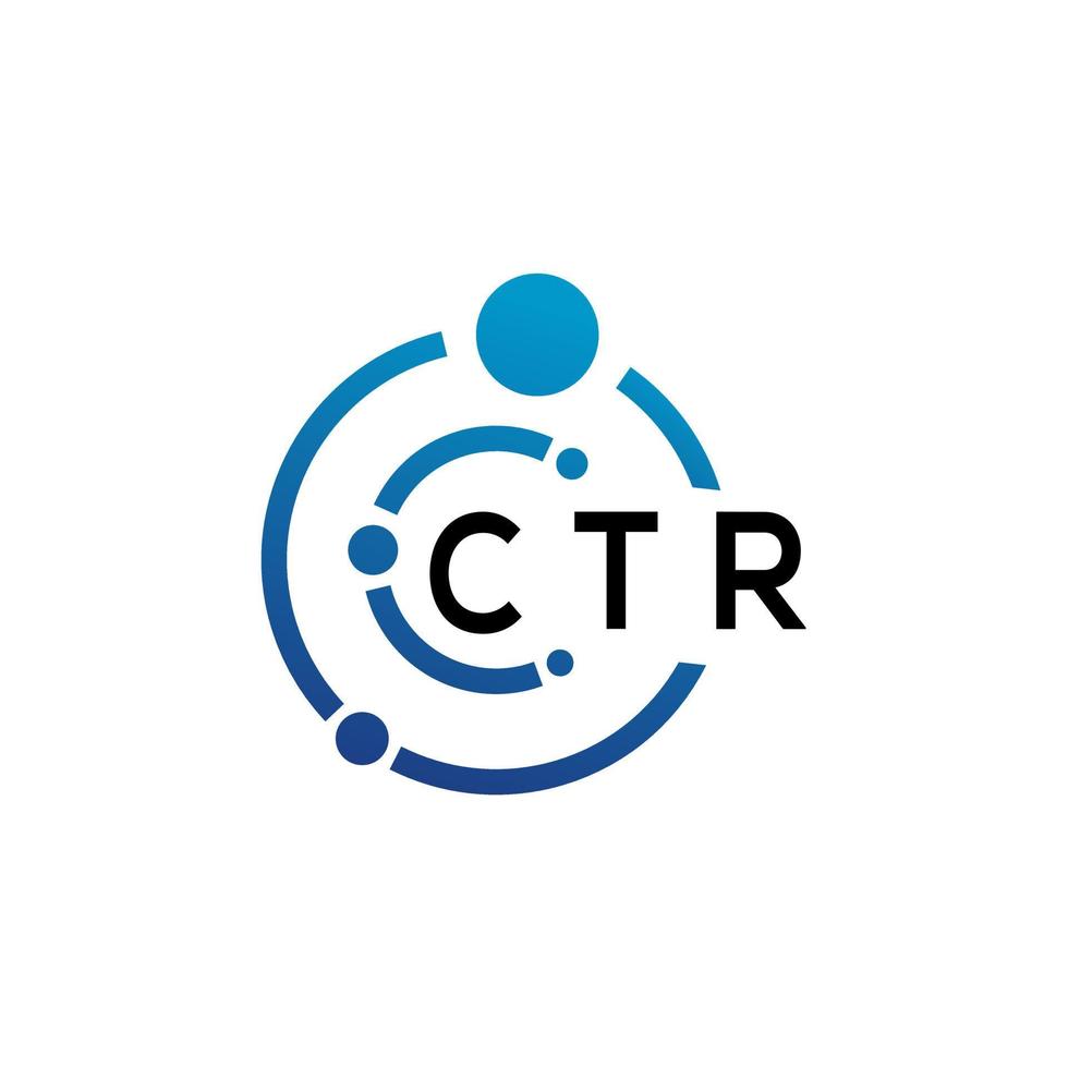 ctr-Brief-Logo-Design auf weißem Hintergrund. ctr kreative Initialen schreiben Logo-Konzept. ctr Briefgestaltung. vektor