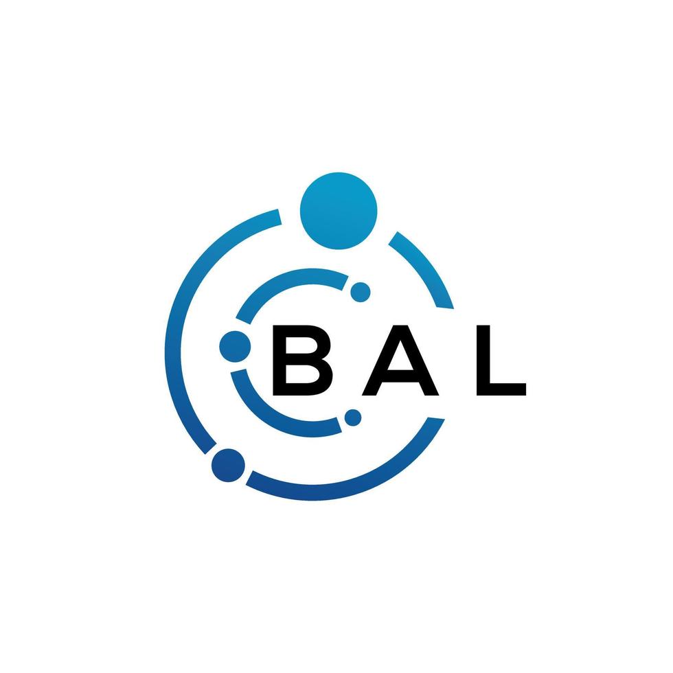 bal-Buchstaben-Logo-Design auf schwarzem Hintergrund. bal kreative Initialen schreiben Logo-Konzept. bal Briefgestaltung. vektor