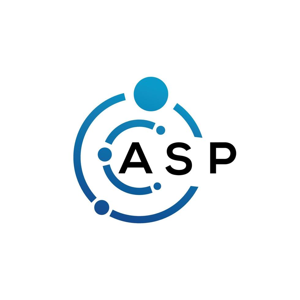 Asp-Brief-Logo-Design auf schwarzem Hintergrund. asp kreative Initialen schreiben Logo-Konzept. Asp-Briefgestaltung. vektor