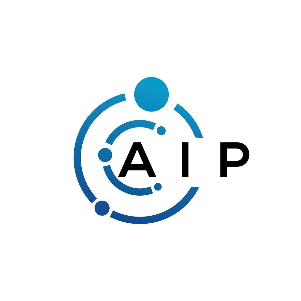 aip-Buchstaben-Logo-Design auf schwarzem Hintergrund. aip kreatives Initialen-Buchstaben-Logo-Konzept. AIP-Briefgestaltung. vektor
