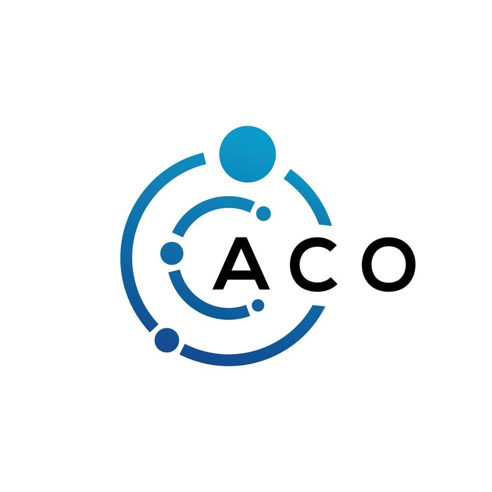 aco-Buchstaben-Logo-Design auf schwarzem Hintergrund. aco kreative Initialen schreiben Logo-Konzept. aco Briefgestaltung. vektor
