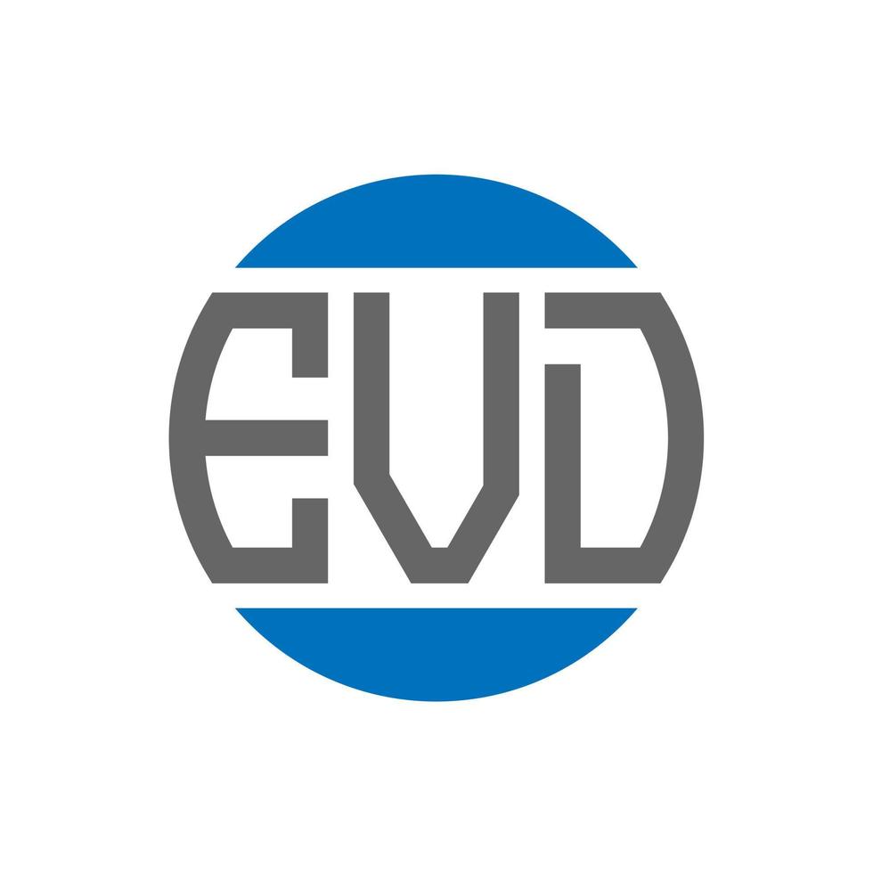 Evd-Brief-Logo-Design auf weißem Hintergrund. evd creative initials circle logo-konzept. Evd Briefgestaltung. vektor
