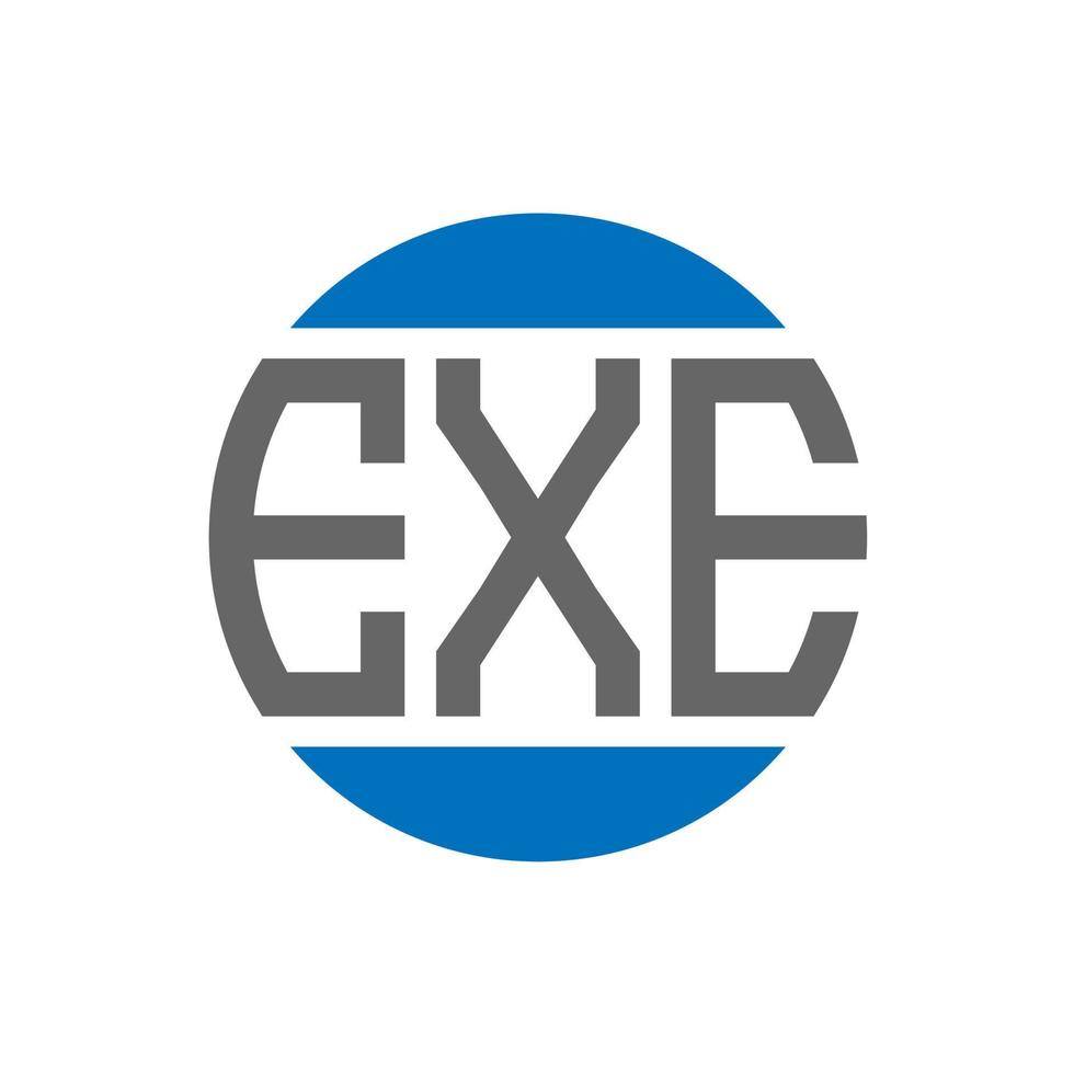 exe-Brief-Logo-Design auf weißem Hintergrund. exe kreative Initialen Kreis Logo-Konzept. exe Briefgestaltung. vektor