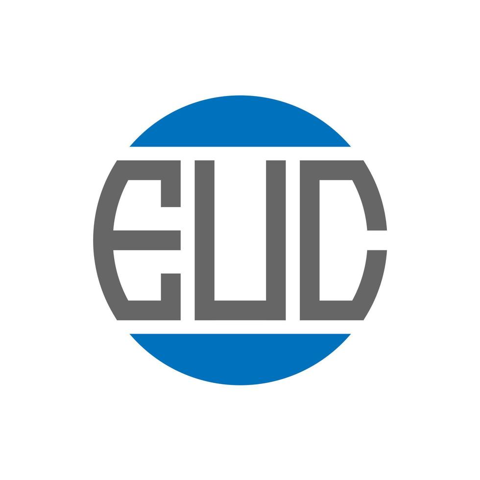 EUC-Brief-Logo-Design auf weißem Hintergrund. euc creative initials circle logo-konzept. euc-Briefgestaltung. vektor